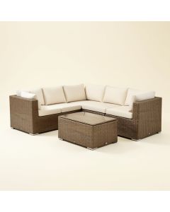 Halla Patio Furniture On Clearance 7 Piece Rattan Sectional Seating Group With Cushions (synthetic illustration; no displayed measurements)