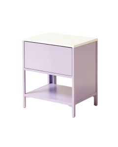 Valleystone Metal Nightstand In White/Light Purple