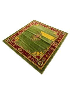 Glasser Power Loom Green/Yellow/Red Rug