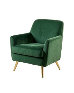 Modern Soft Velvet Material Green Ergonomics Accent Chair