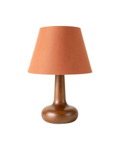 Olive Crest Table Lamp With A Plain Fabric Shade - Terracotta