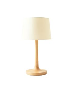 River Arc Table Lamp With A Plain Fabric Shade - Ivory (synthetic illustration; no displayed measurements)