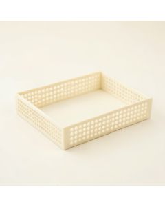 Ash Branch Empty Under-Desk Cable Tray - Ivory (synthetic illustration; no displayed measurements)