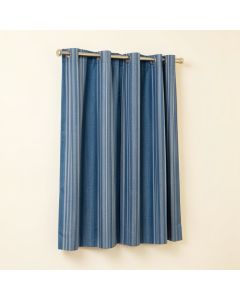 Decorative Striped Semi-Sheer Thermal Rod Pocket Single Curtain Panel (synthetic illustration; no displayed measurements)