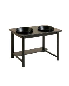 Clay Dale Pet Feeding Stand With Two Plain Empty Bowls - Black (synthetic illustration; no displayed measurements)