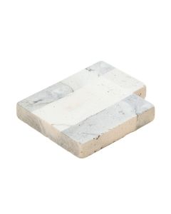 Carrara Brick 12 '' X 12 '' Natural Stone And Marble Mosaic Tile (synthetic illustration; no displayed measurements)