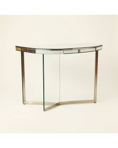 Dipietro Mirrored Demilune Console Table (synthetic illustration; no displayed measurements)