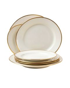 Arendale Gold Rim 12 Piece Dinnerware Set , Service For 4