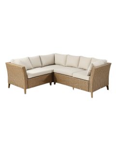 Swannanoa 3 Piece Rattan Sectional Seating Group With Cushions (synthetic illustration; no displayed measurements)