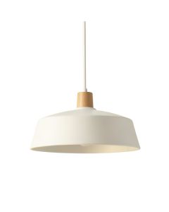 Cove Dell Pendant Light Suspended From One Plain Cable - White