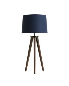 Ridge Dale Floor Lamp With A Plain Fabric Shade - Navy