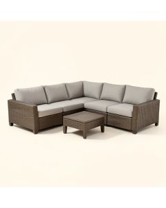 Wattsville 4 Piece Patio Sectional Seating Group With Cushions (synthetic illustration; no displayed measurements)
