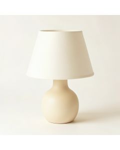Vale Crossing Table Lamp With A Plain Fabric Shade - Cream (synthetic illustration; no displayed measurements)