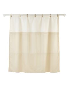 Clay Crest Shower Curtain Hanging Flat From A Plain Rod - Ivory (synthetic illustration; no displayed measurements)