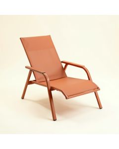 Summit Arc Outdoor Lounge Chair - Terracotta (synthetic illustration; no displayed measurements)