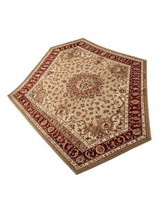 Southcott Oriental Machine Made Power Loom Wool/Polyester Brown/Beige/Red Area Rug
