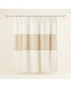 Field Bluff Shower Curtain Hanging Flat From A Plain Rod - Ivory (synthetic illustration; no displayed measurements)