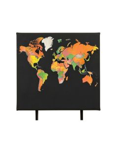 Colorful World Map - Graphic Art Print On Canvas