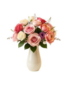Artificial Roses Floral Arrangements And Centerpieces In Vase