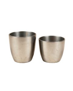 Contemporary 2-Piece Metal Pot Planter Set