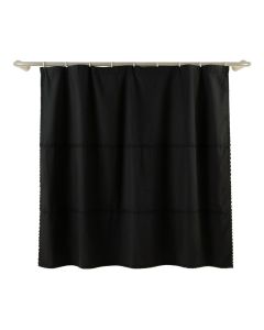 Sage Dale Shower Curtain Hanging Flat From A Plain Rod - Black