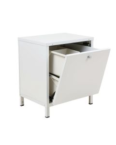 Harbor Bluff Freestanding Pull-Out Hamper Cabinet - White