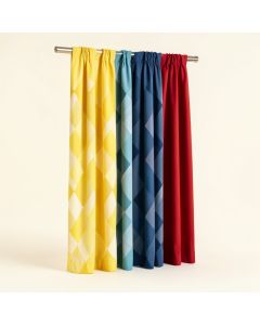 Geometric Semi-Sheer Curtain Panels (synthetic illustration; no displayed measurements)