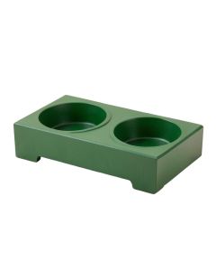 Cliff Branch Pet Feeding Stand With Two Plain Empty Bowls - Green
