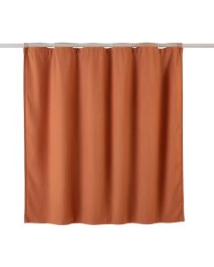 Slate Arc Shower Curtain Hanging Flat From A Plain Rod - Terracotta (synthetic illustration; no displayed measurements)