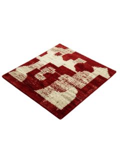 Metheny Abstract Cut Pile Red/Beige Area Rug