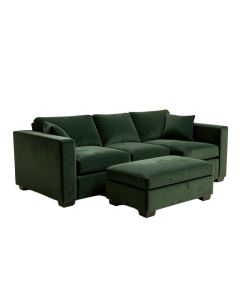 Marciano 104 '' Wide Velvet Reversible Modular Sofa & Chaise With Ottoman