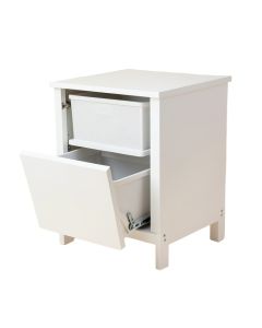 Juniper Bridge Freestanding Pull-Out Hamper Cabinet - White (synthetic illustration; no displayed measurements)