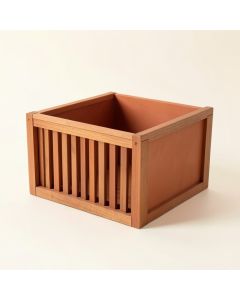 Cliff Crest Empty Furniture-Style Litter Enclosure - Terracotta (synthetic illustration; no displayed measurements)