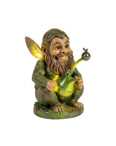 Gnome With Led Firefly Watering Garden Statue