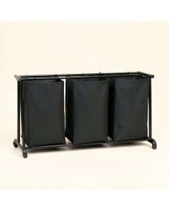 Field Arc Laundry Sorting Station With Plain Removable Bags (synthetic illustration; no displayed measurements)