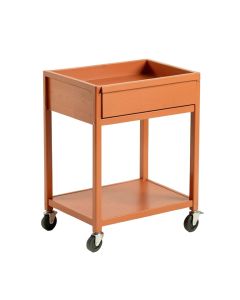 Rowan Bluff Empty Rolling Workshop Cart - Terracotta (synthetic illustration; no displayed measurements)