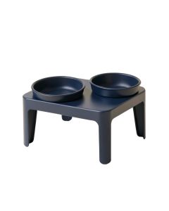 Sage Crest Pet Feeding Stand With Two Plain Empty Bowls - Navy (synthetic illustration; no displayed measurements)