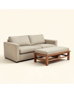Massillon 103.5 '' Wide Linen Sofa & Chaise With Ottoman (synthetic illustration; no displayed measurements)