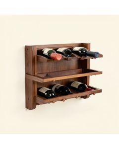 Signature 8 Bottle Wall Mounted Wine Bottle Rack And Glass Rack (synthetic illustration; no displayed measurements)