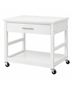 Summit Brook Empty Rolling Workshop Cart - White