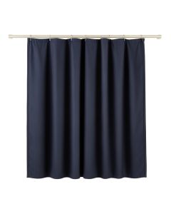 Meadow Crest Shower Curtain Hanging Flat From A Plain Rod - Navy (synthetic illustration; no displayed measurements)