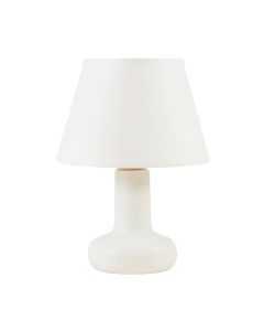 Elm Dell Table Lamp With A Plain Fabric Shade - White