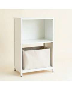 Moss Branch Freestanding Pull-Out Hamper Cabinet - White (synthetic illustration; no displayed measurements)
