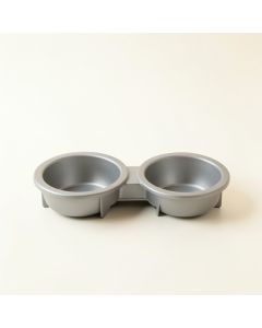 Stone Dale Pet Feeding Stand With Two Plain Empty Bowls - Gray (synthetic illustration; no displayed measurements)
