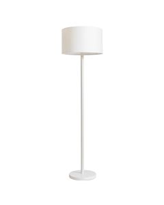 Ash Arc Floor Lamp With A Plain Fabric Shade