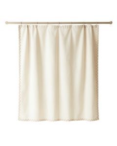 Lake Dale Shower Curtain Hanging Flat From A Plain Rod - Cream (synthetic illustration; no displayed measurements)