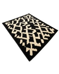Goa Geometric Tufted Wool Black/Beige Area Rug