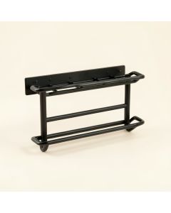 Navasota 7 Bottle Wall Mounted Wine Bottle And Glass Rack (synthetic illustration; no displayed measurements)