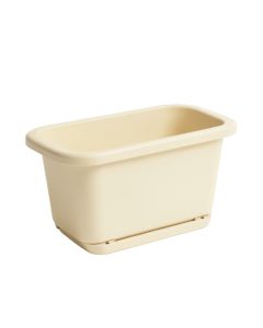 Harbor Bend Empty Railing Planter With Integral Brackets - Ivory (synthetic illustration; no displayed measurements)