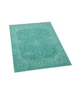Delray Geometric Teal Outdoor Area Rug (synthetic illustration; no displayed measurements)